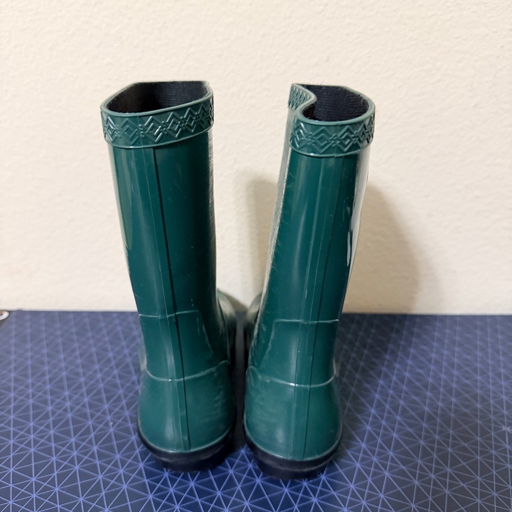 UGG Waterproof Rain Boots Kids Size 1 Green Rubber Pull On Spring Midcalf - Picture 11 of 11